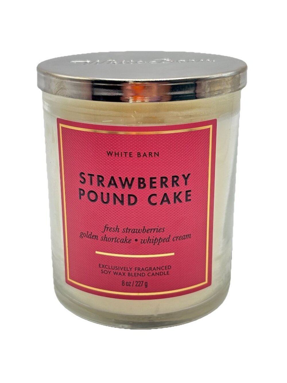 Bath & Body Works Strawberry Pound Cake Single Wick Candle 8oz Gourmand Bakery